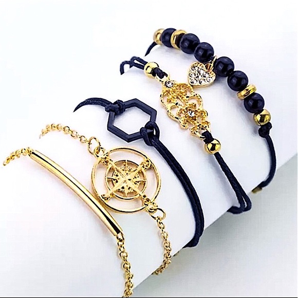 ⚜️[𝟯/$𝟮𝟴]⚜️5 Layered Black Boho Bracelet NEW - Picture 5 of 8